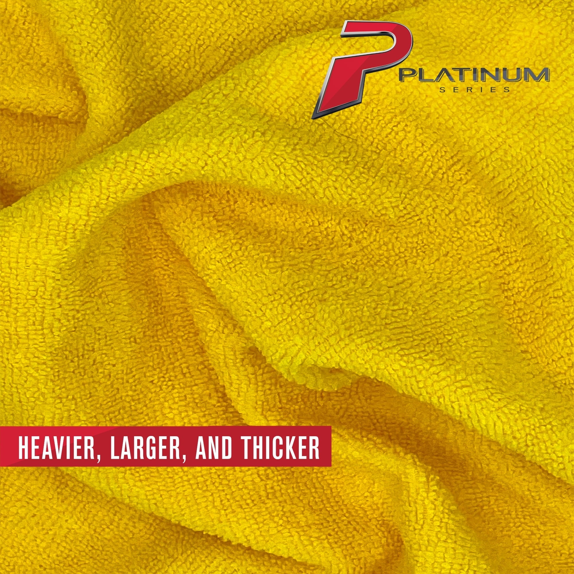 Platinum Series Premium Heavy Duty Multi-Purpose Microfiber Towel, Cleaning, Detailing, 40 Pack, Yellow