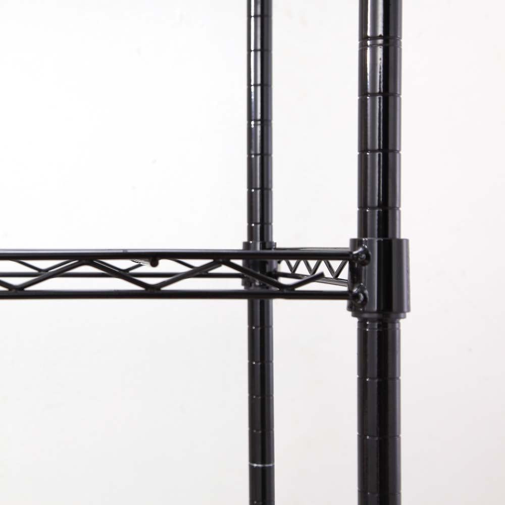 4 tier black coating shelving unit 14x30x47in