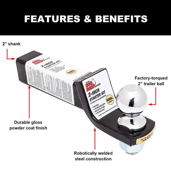 Class 3 6,000 lbs. Ball Mount with 2 in. Ball (2-1/8 in. Shank, 2 in. Drop) and Pin and Cilp