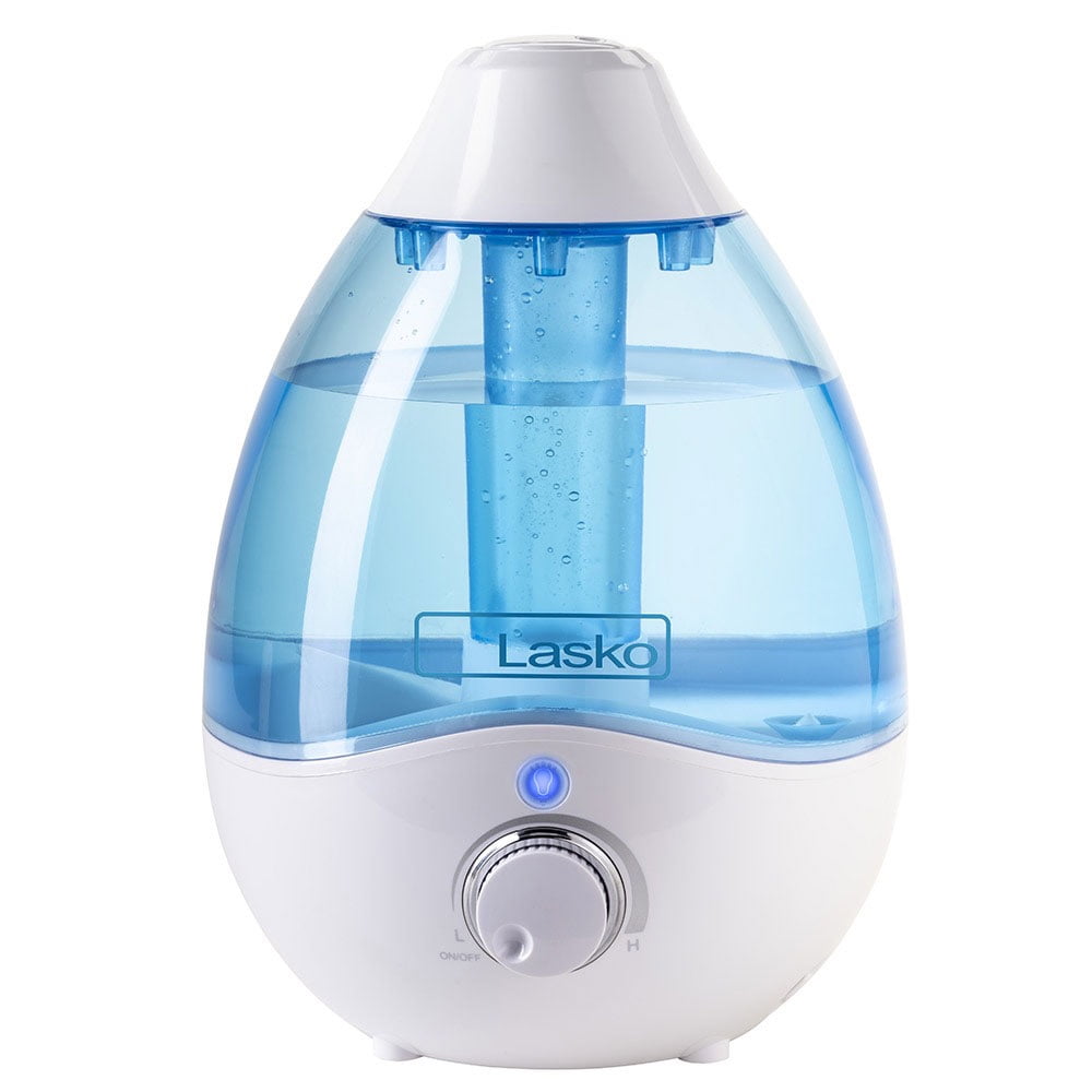 Lasko Ultrasonic Cool Mist Humidifier with Scent Tray and Nightlight, UH200, White and Blue