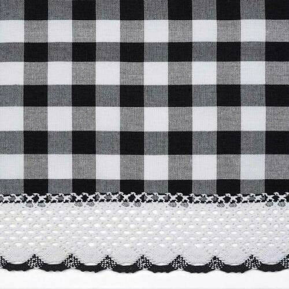Basic Plaid Woven Checkered Country Farmhouse Rod Pocket Window Valance - Assorted Colors