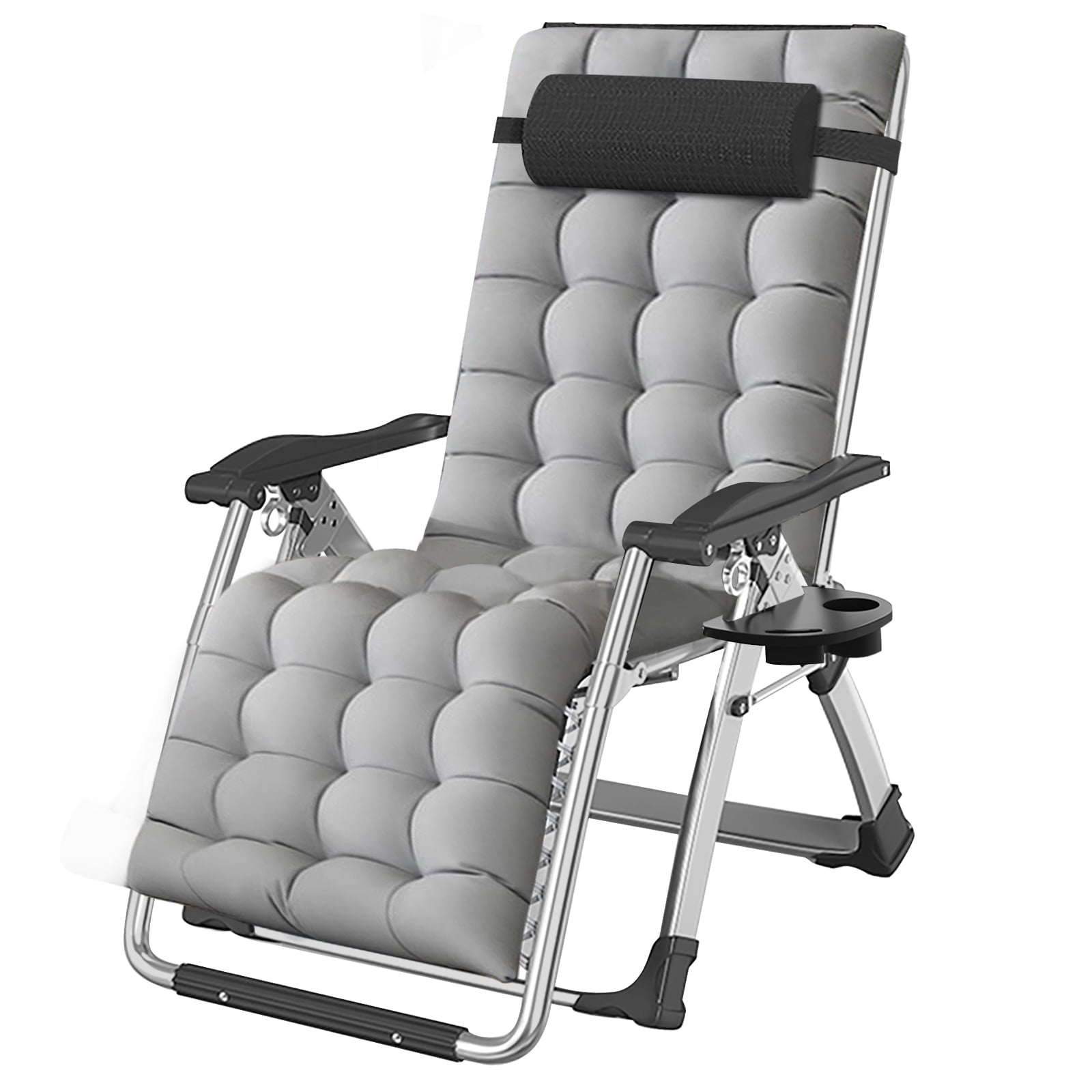 Lilypelle Zero Gravity Chair with Double Sided Pearl Mat Folding Lounge Recliner Chairs with Cushion,Cup Holder,Pillow