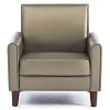 SYNGAR Accent Chair for Living Room, Bedroom Comfy Reading Armchair, Mid Century Modern Arm Chair Soft Linen Upholstered Cozy Side Single Sofa Chair Nailhead Trim Decor Relaxing Seating, Beige