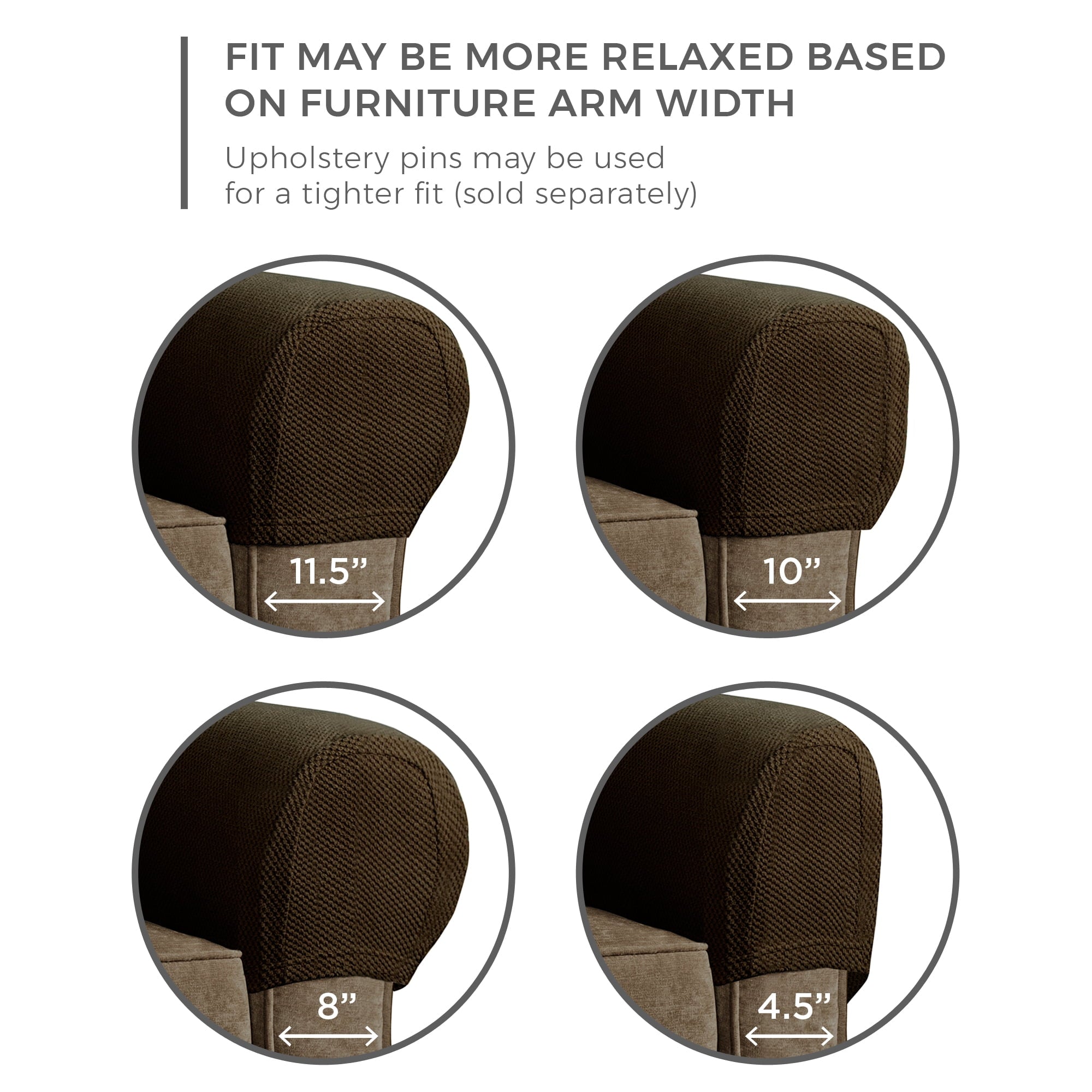 Mainstays 2-Piece Solid Print Polyester Sofa Slipcovers, Brown