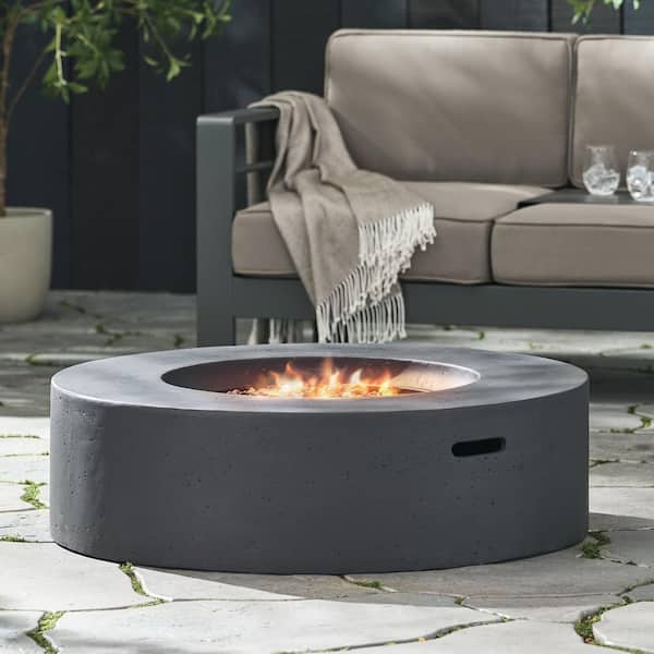 Mayfair Dark Gray Circular Stone Fire Pit (No Tank Holder)