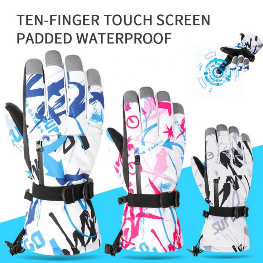 ChYoung Touchscreen Gloves Waterproof Winter Gloves Ski Gloves Keep Warm Pink XS