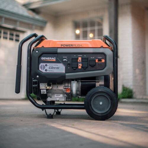 Generac GP6500 8,125-W Quiet Portable RV Ready Gas Powered Generator, CO Sensor
