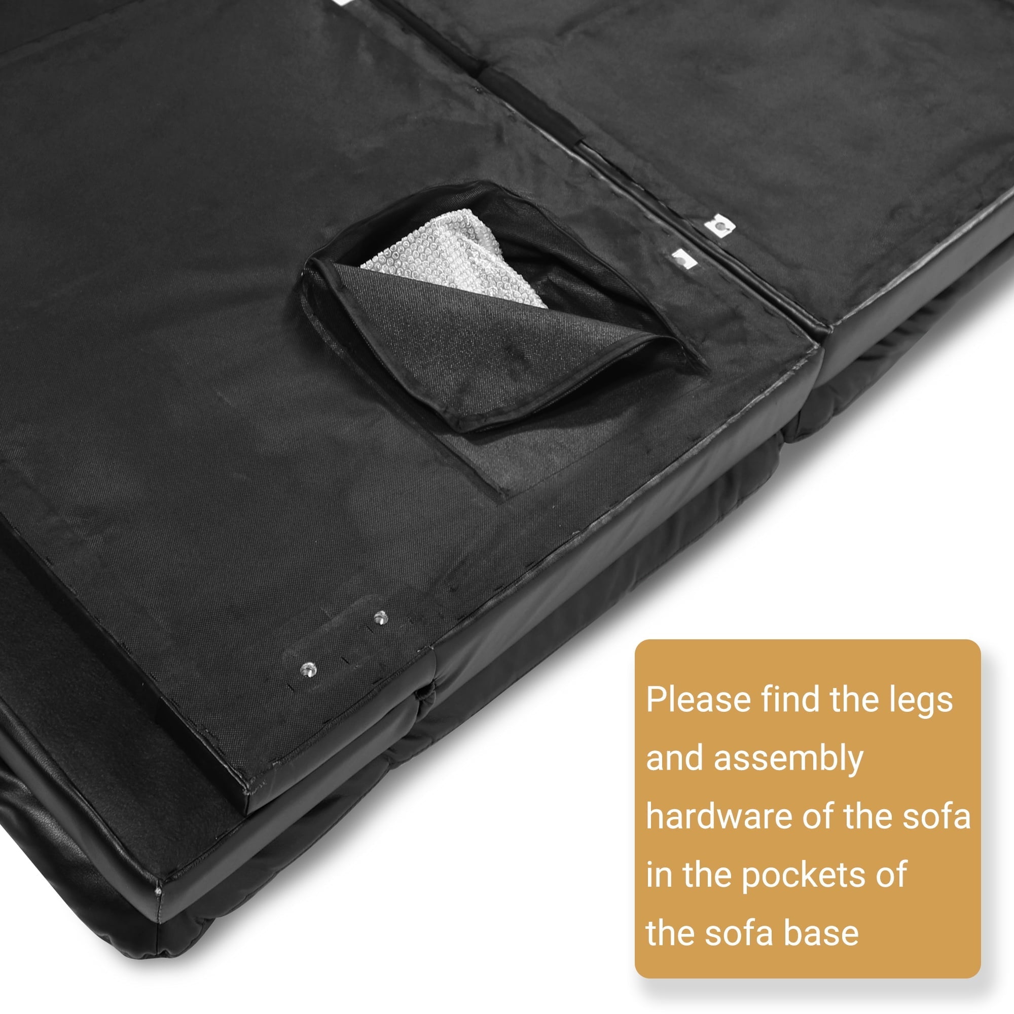 Modern Sofa,Convertible Memory Foam Futon Sofa Bed with Adjustable Armrests and Backrest, Black