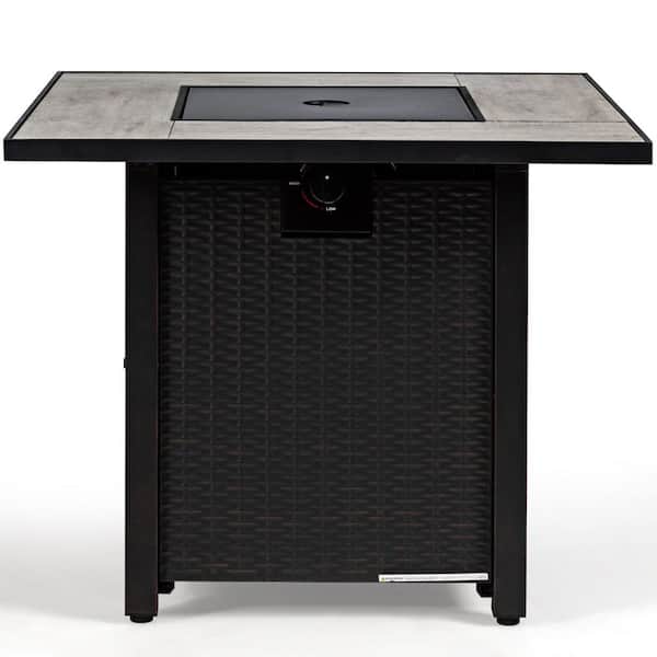 30 in. Gas Fire Table 50,000 BTU Square Propane Fire Pit Table Patio Yard