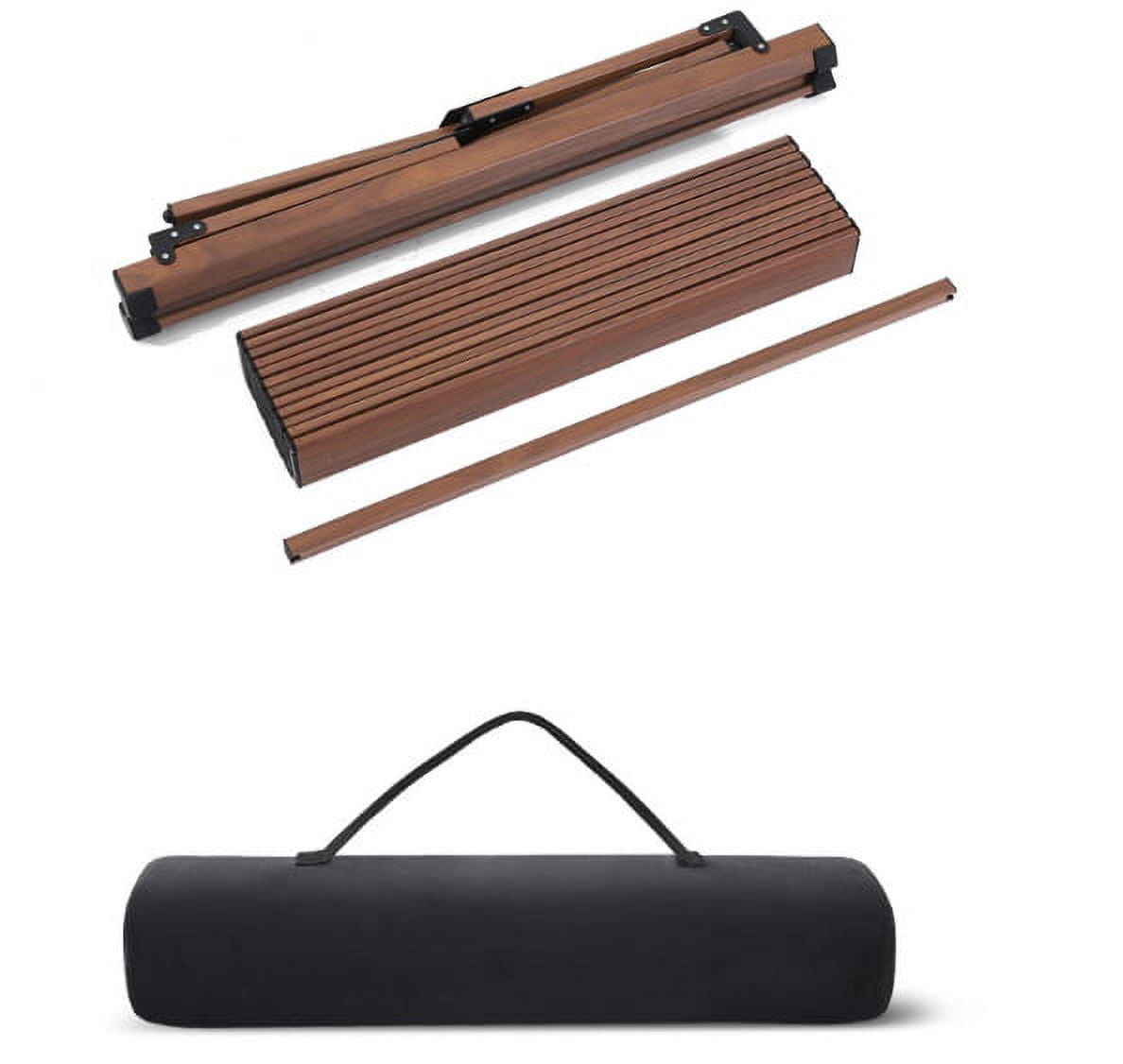 Ozark Trail Aluminum Roll-Top Camping Table, Dark Brown