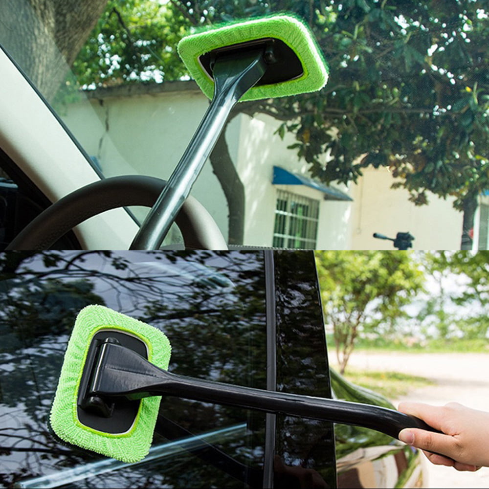 Windshield Cleaner, Microfiber Car Window Cleaner Microfiber Pads Inside Glass Wiper Kit