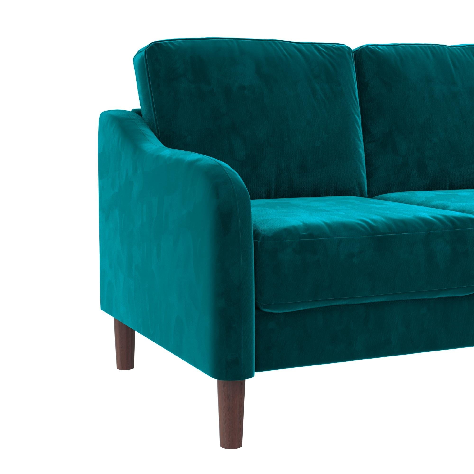 DHP Marbella 2-Seater Loveseat Sofa, Small Modern Couch, Green Velvet