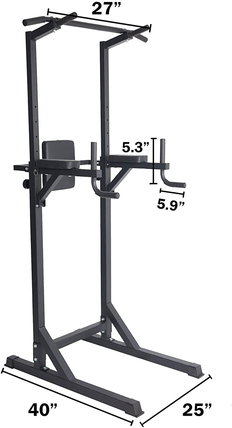 Karmas Product Heavy Duty Adjustable Power Tower Multi-Function Strength Training Dip Stand Workout Station Fitness Equipment for Home Gym Exercise Power Stand