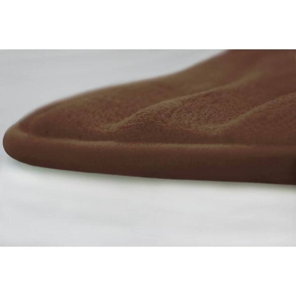 Waves Mocha 17 in. x 24 in. Memory Foam 2-Piece Bath Mat Set