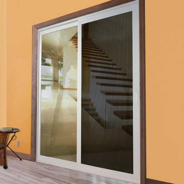 36 in. x 80 in. Adjustable Fit White Premium Patio Sliding Screen Door