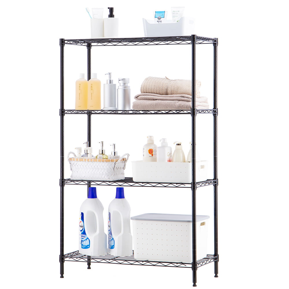 4 tier black coating shelving unit 14x30x47in