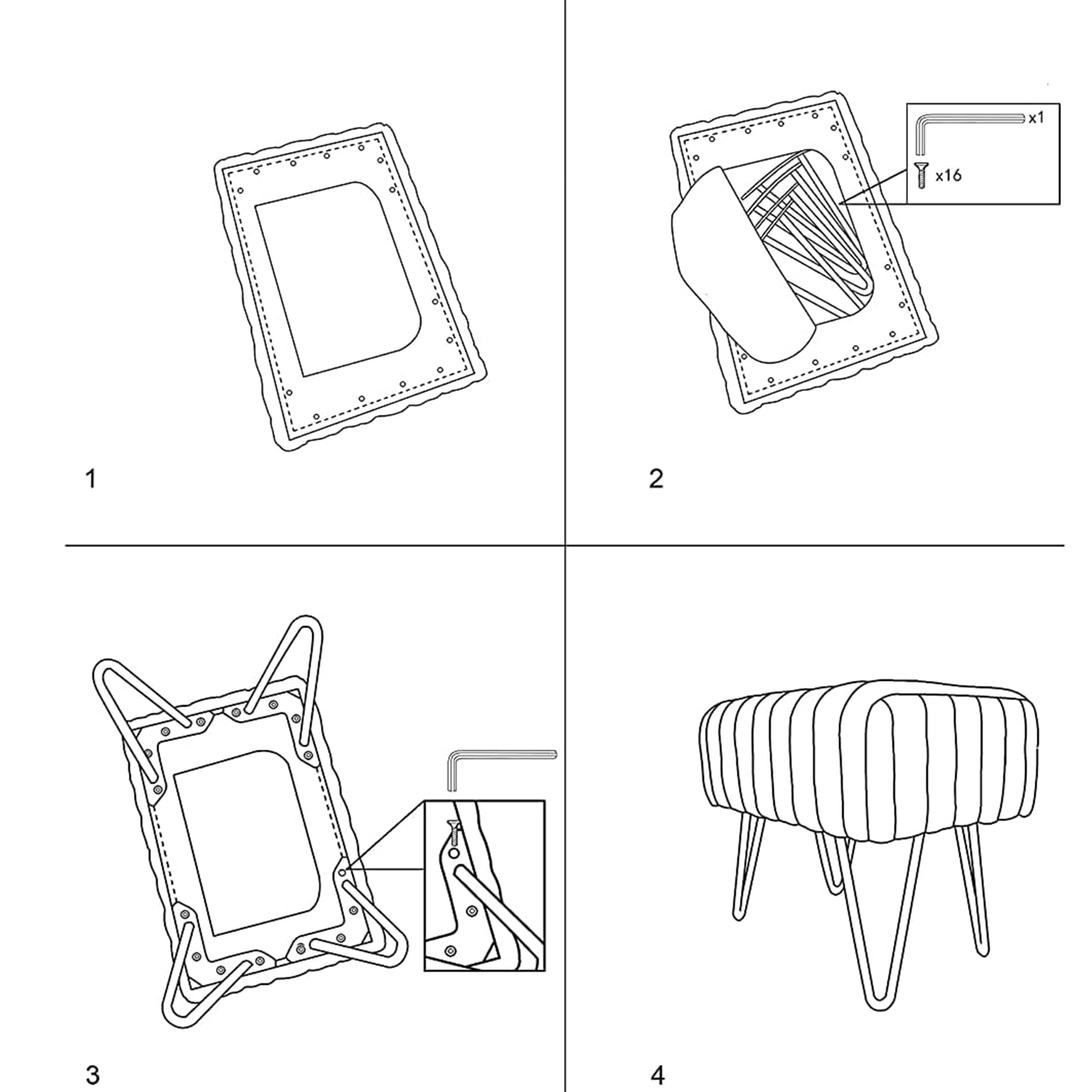 Home Soft Things Super Soft Decorative Ottoman - Rose Smoke - 19