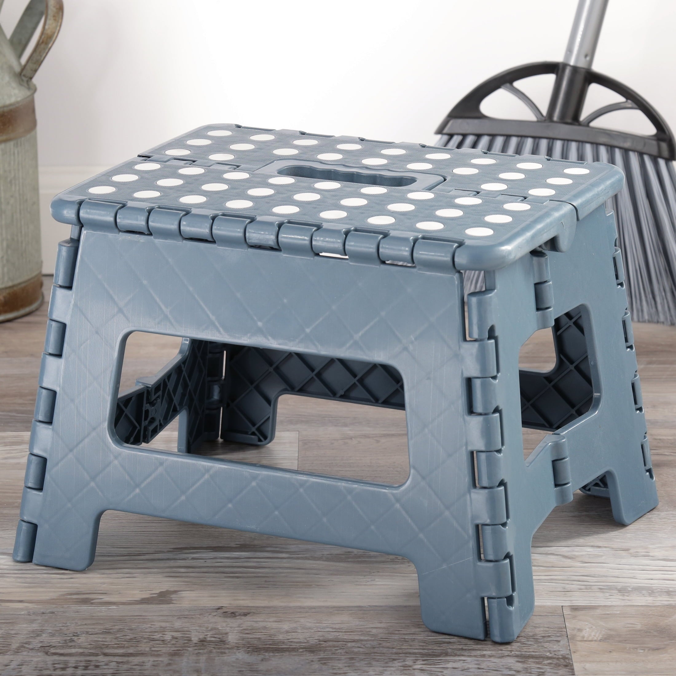 Great Value Plastic Folding One Step Stool with Carrying Handle