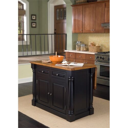 Homestyles Monarch Wood Kitchen Island in Black
