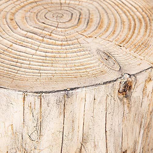 Ball Cast Concrete Stool End Table 16.5"h Grey Whi