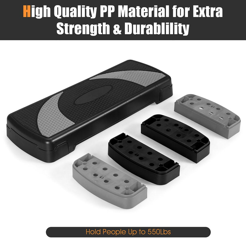 31‘‘ Aerobic Exercise Stepper Cardio Trainer 3 in 1 Adjustable Height 4‘‘ - 6‘‘ - 8‘‘