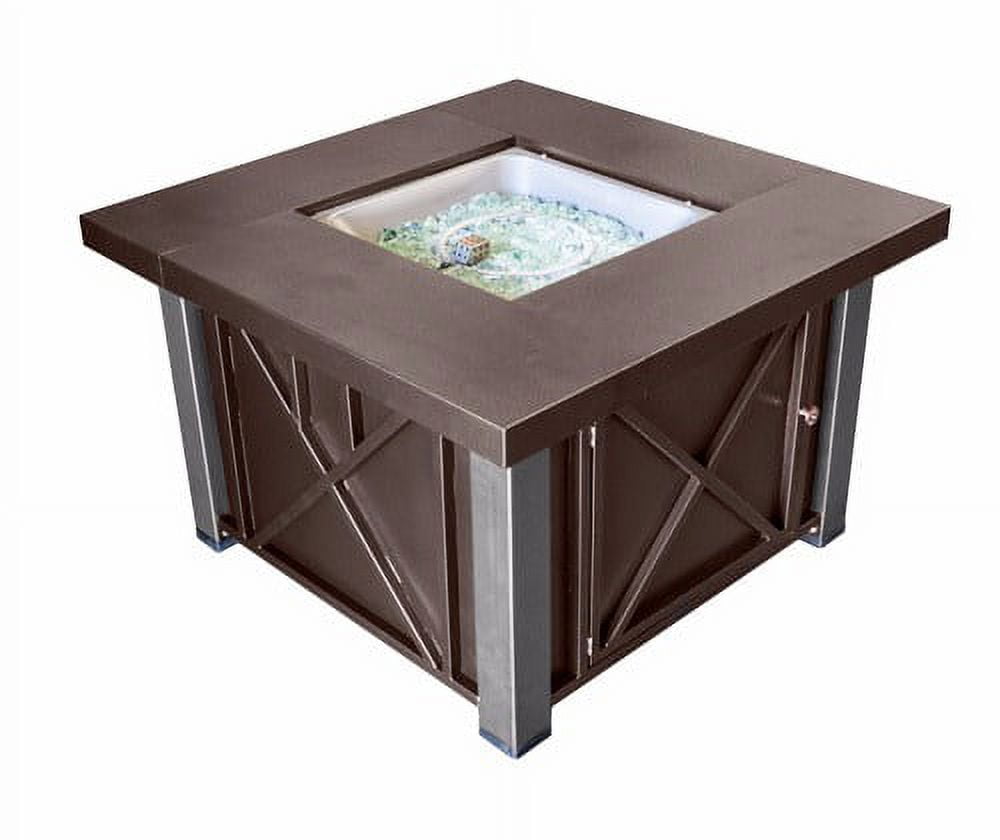 Hiland Decorative Fire Pit Hammered Bronze and Stainless Steel Finish