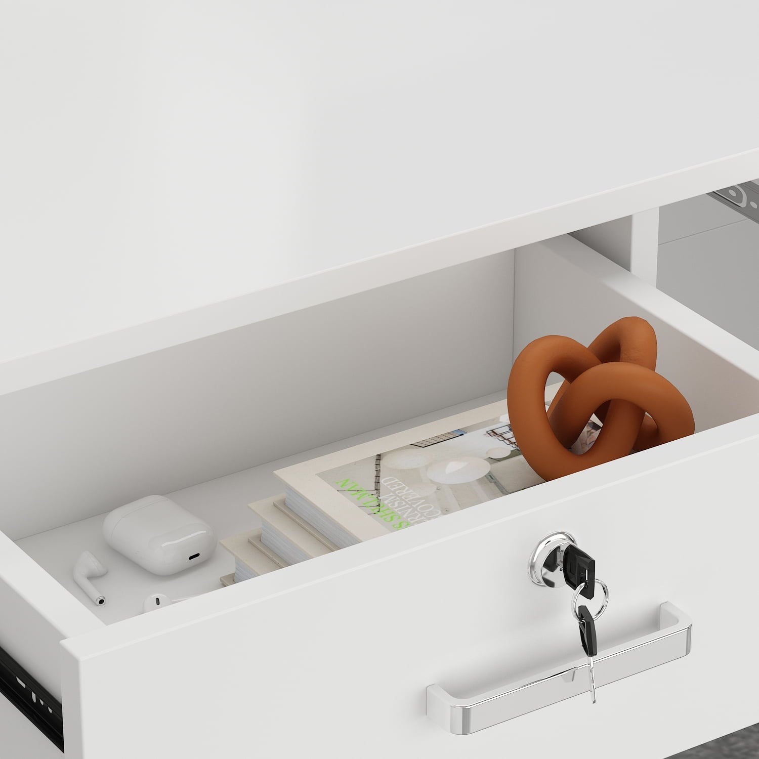 AIEGLE Reception Station Front Reception Desk with Counter White-Black 55.1