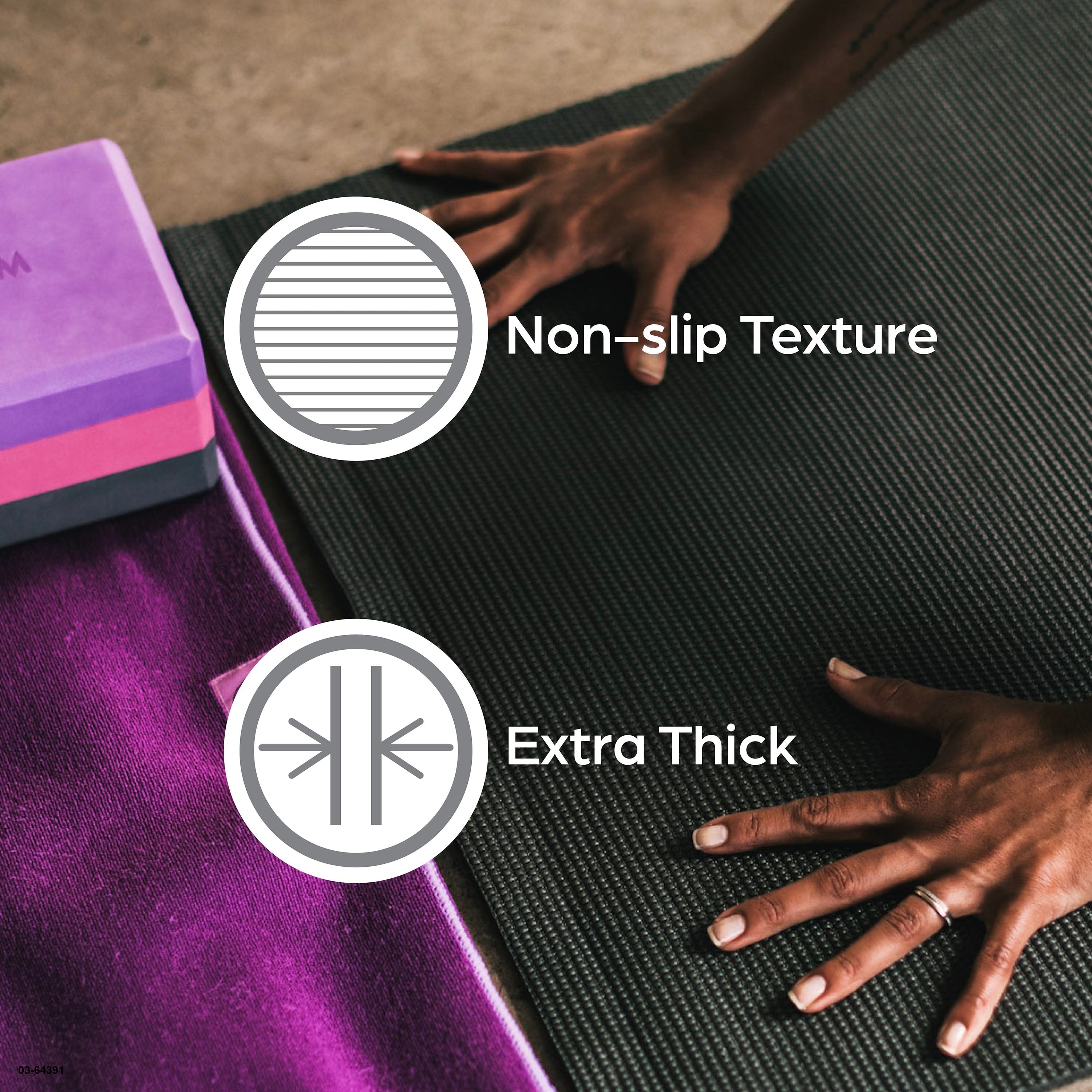 Gaiam Ultra-Sticky Alignment Yoga Mat, Fuchsia, 6mm Thickness, Made from PVC