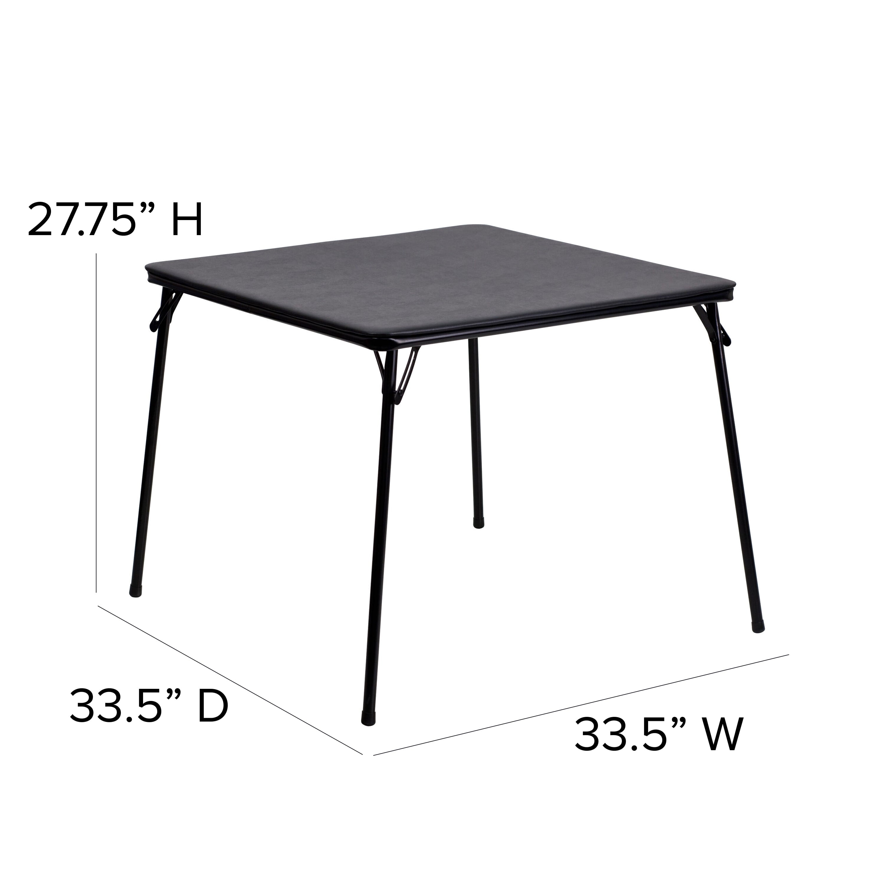 Emma + Oliver 5 Piece Black Folding Game Room Card Table and Chair Set