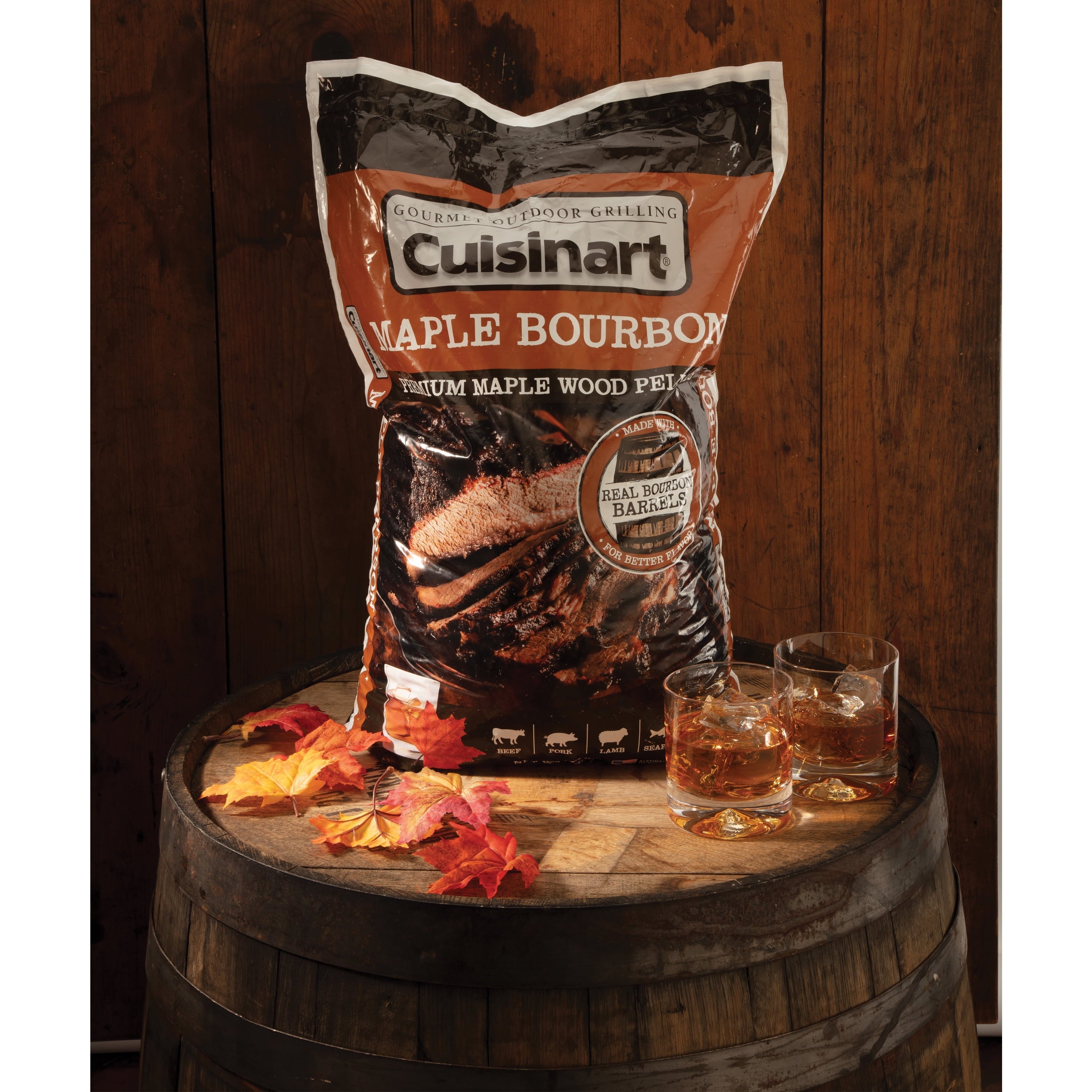 Cuisinart Premium Maple Bourbon BBQ Smoking Pellets - 20 lb Bag
