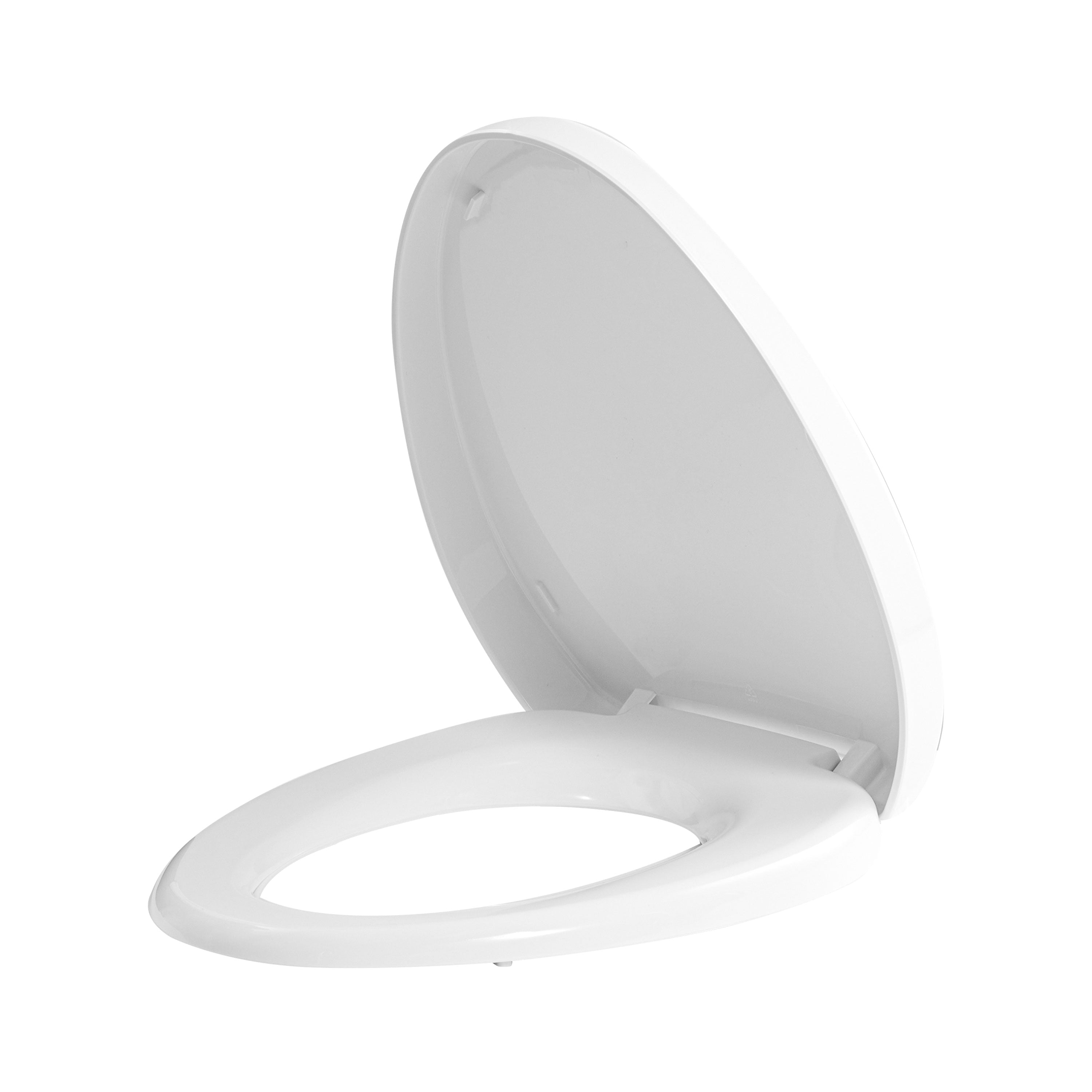 FBJ 400 Pound Slow Close Heavy Duty Oval Plastic Toilet Seat in White No Slam