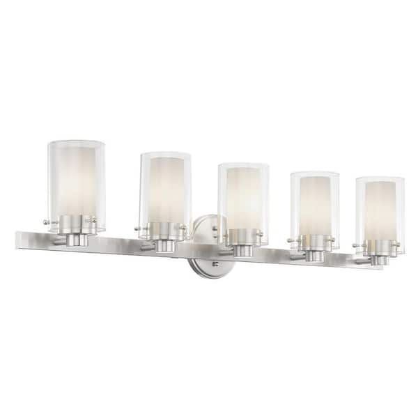 Manhattan 5 Light Brushed Nickel Bath Vanity