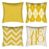 Throw Pillow Covers 18 x 18 Set of 4,Decorative Square Pillow Cover Cushion Covers Pillowcase with Hidden Zipper Easily Moving,Home Decor Decorations for Couch Sofa Bedroom Living Room Outdoor,Yellow