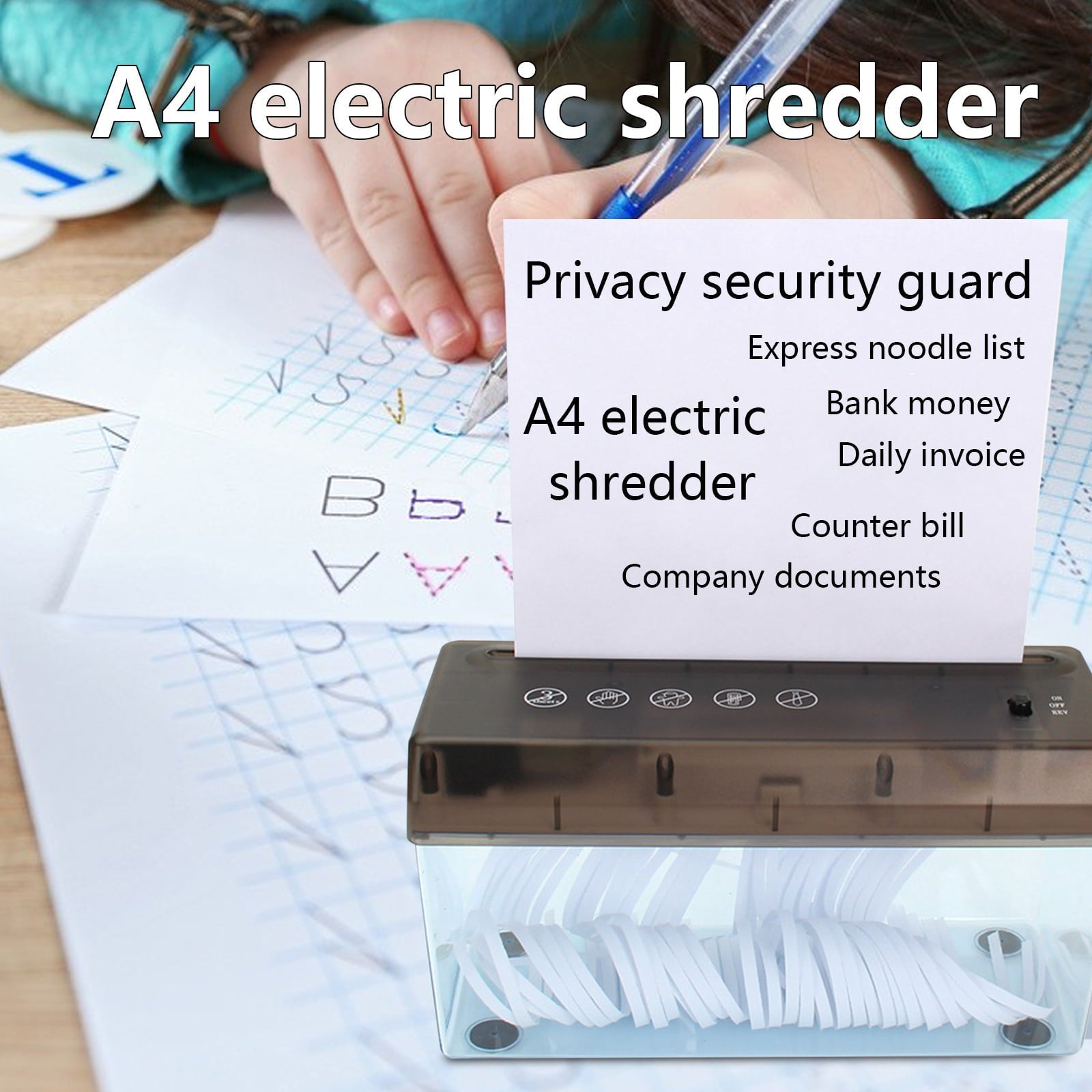 Smart Tech Clearance! Qiaocaity Mini Shredder Paper Electric USB Power Cut Cross Shredding Box Desktop Office,Paper Documents Cutting Tool Shredder