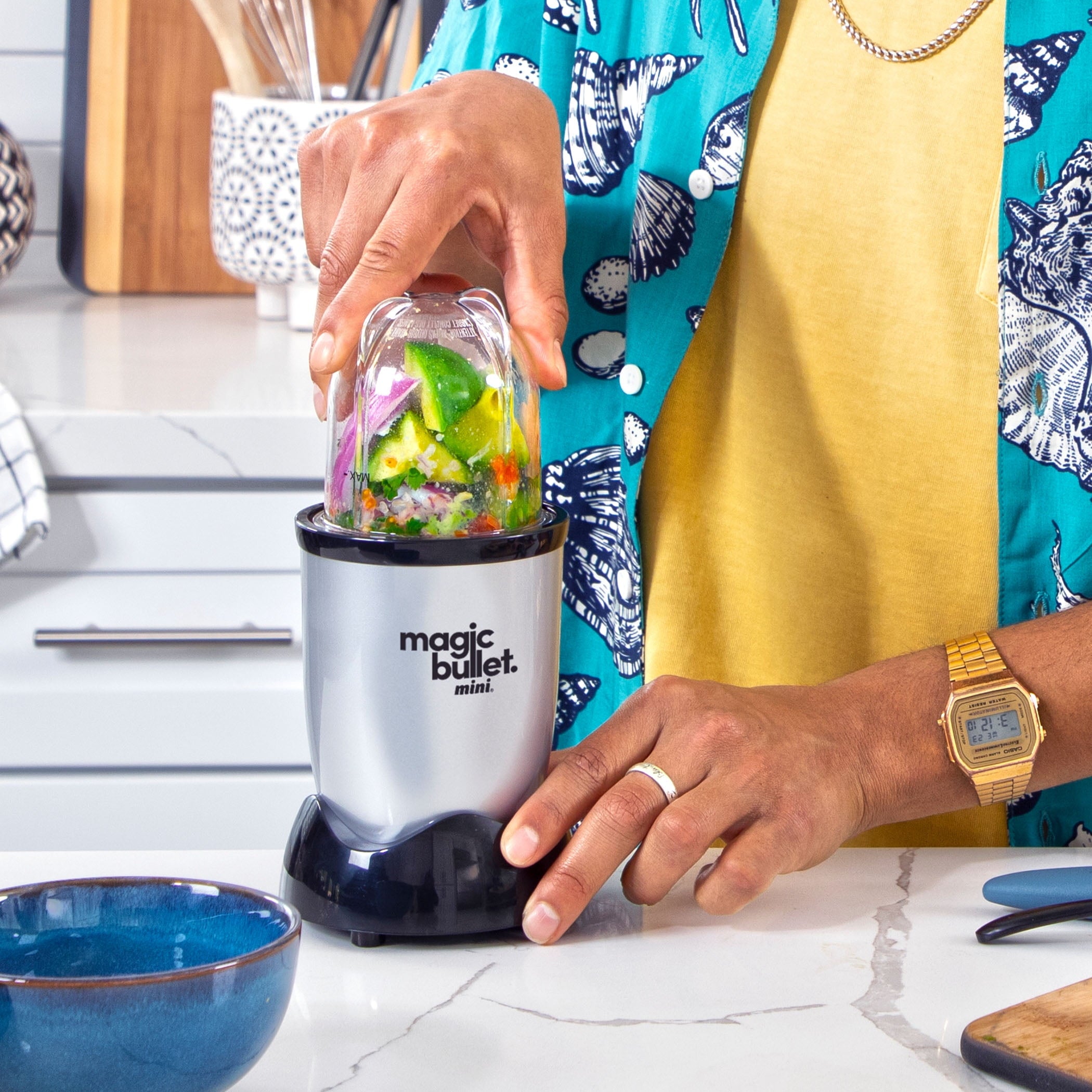 Magic Bullet® Mini 14 oz. Compact Personal Blender Silver/Black