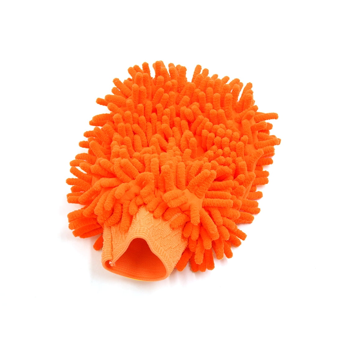 Unique Bargains 2Pcs Orange Dual Sided Microfiber Chenille Mitt Car Washing Cleaning Glove