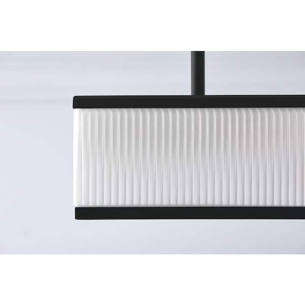 Ashbury 13 in. 3-Light Black Square Flush Mount