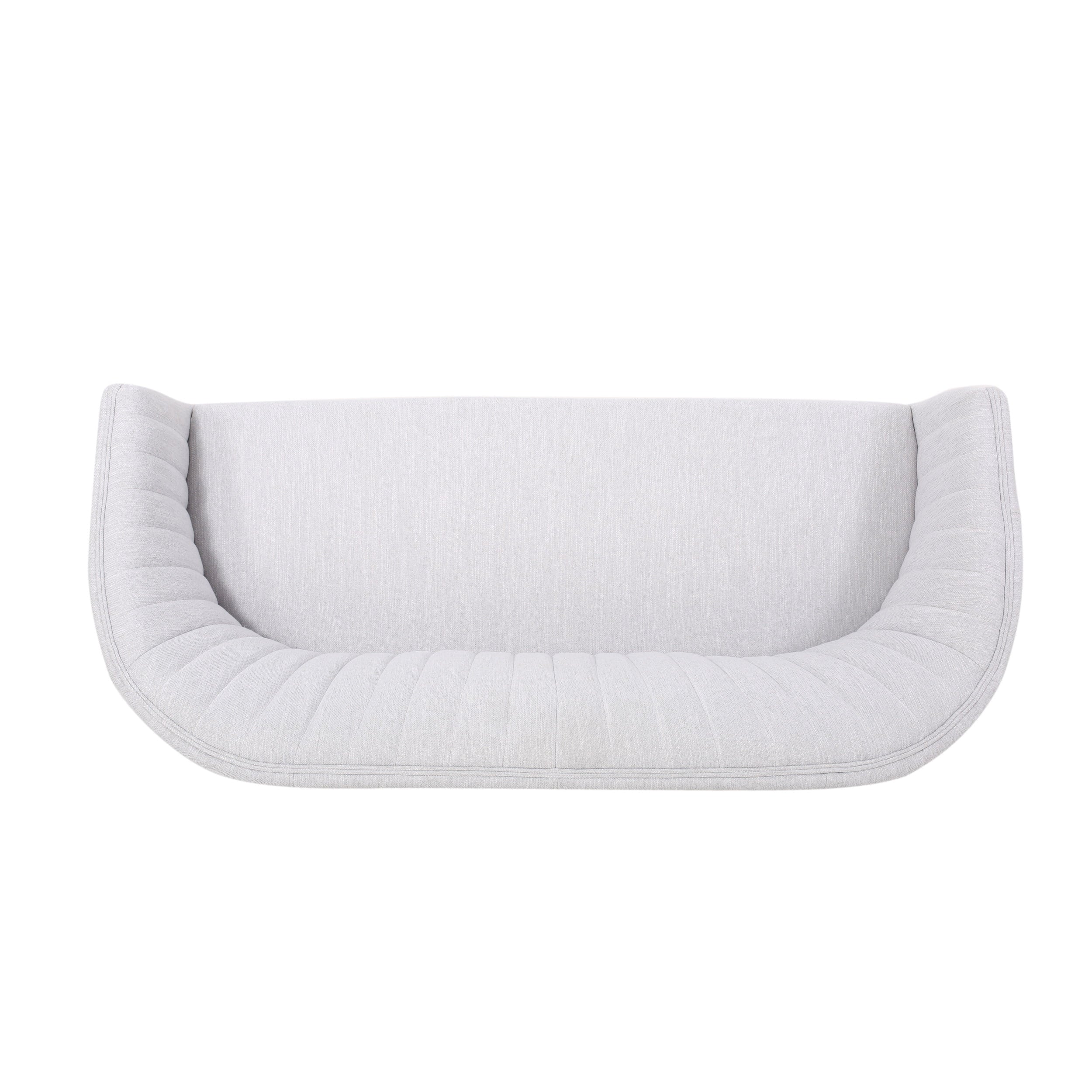 Noble House Nickolas Channel Stitch Fabric Loveseat, Mity Gray