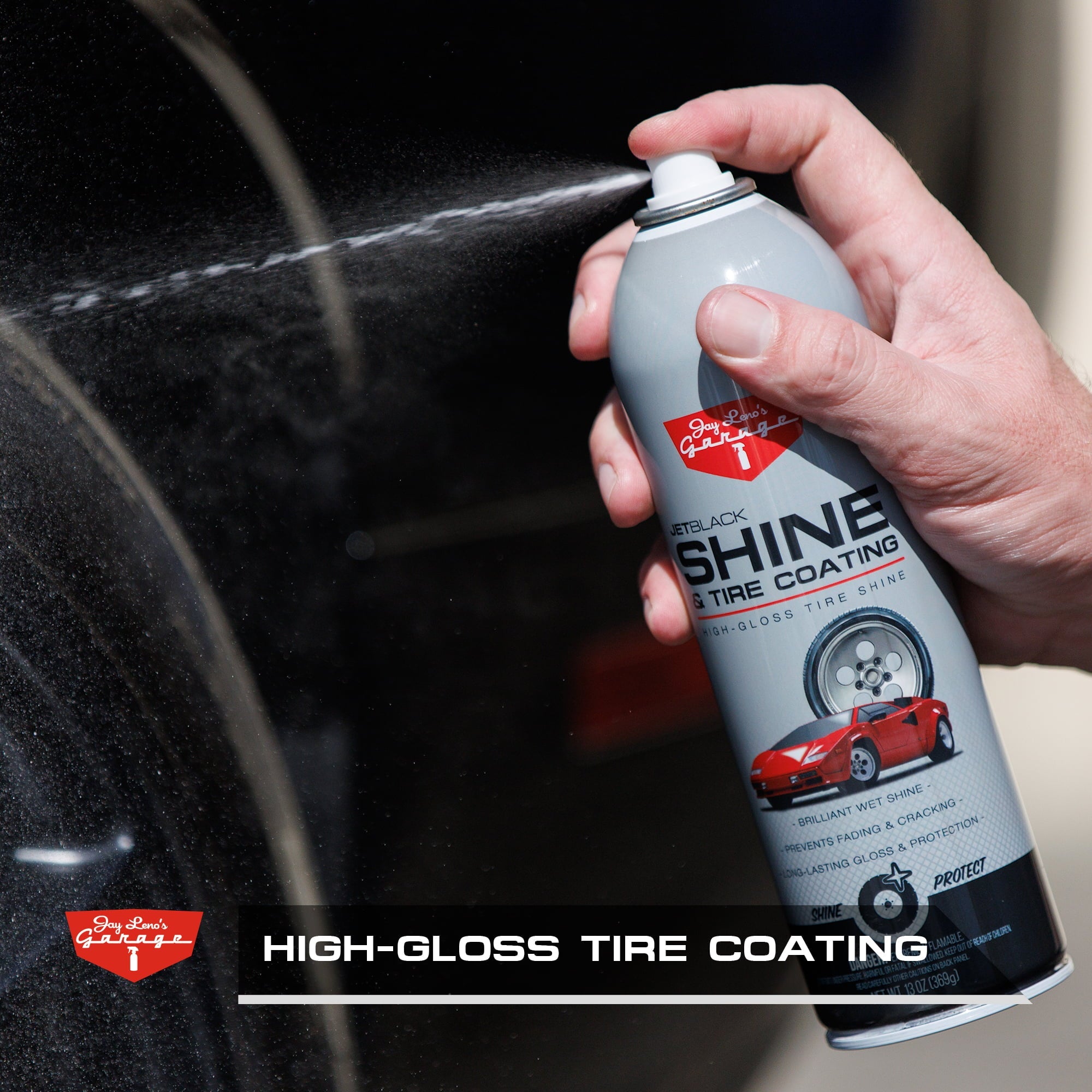 Jay Leno's Garage JetBlack Shine & Tire Coating (13 oz) - Protect & Shine Car Tires