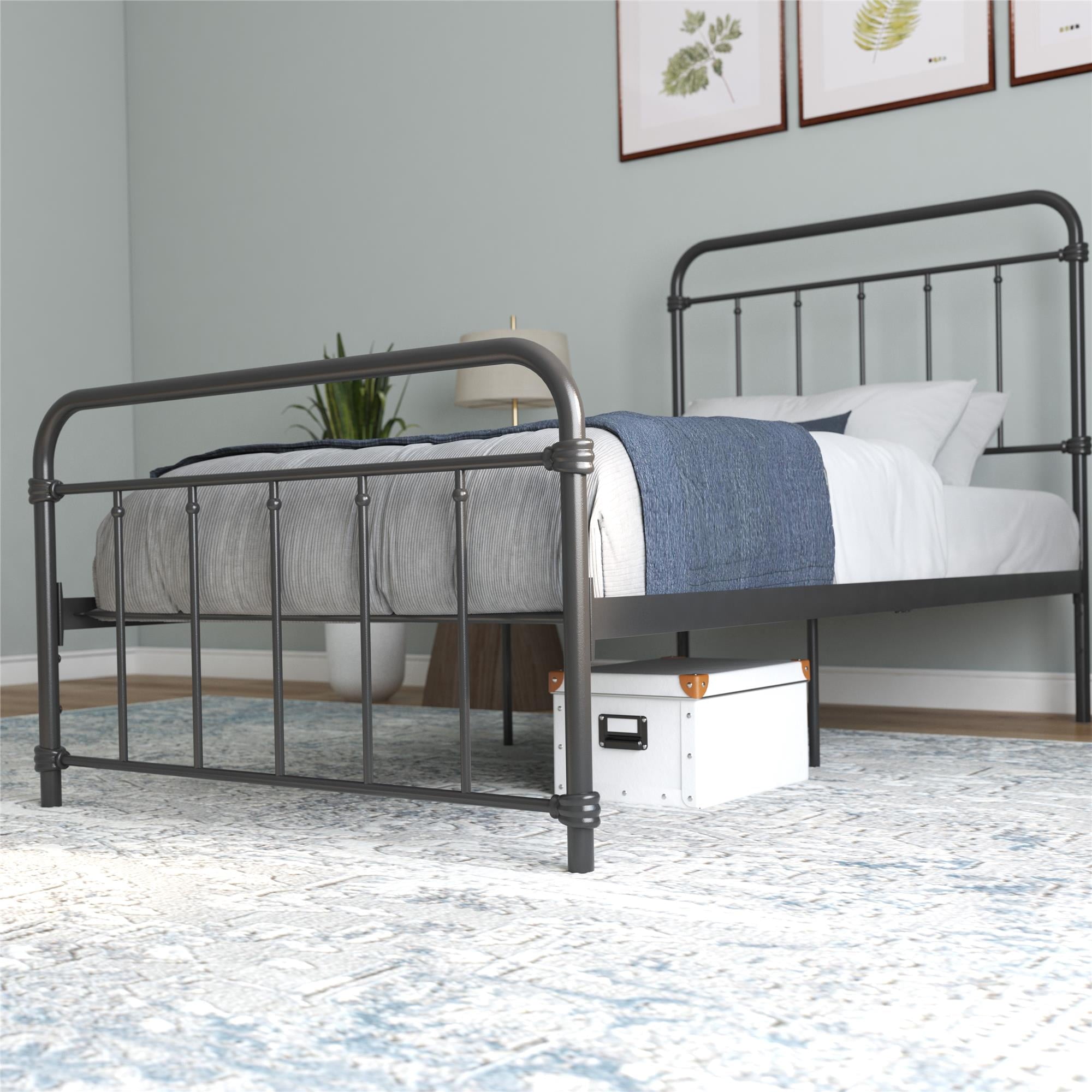 DHP Wallace Metal Platform Bed Frame, Twin, Black