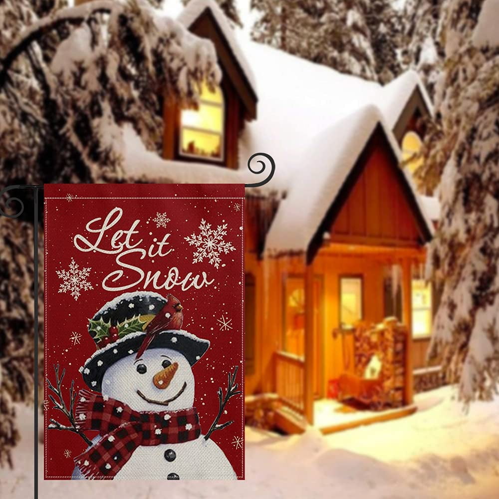 Artoid Mode Let It Snow Winter Snowman Garden Flag 12 x 18