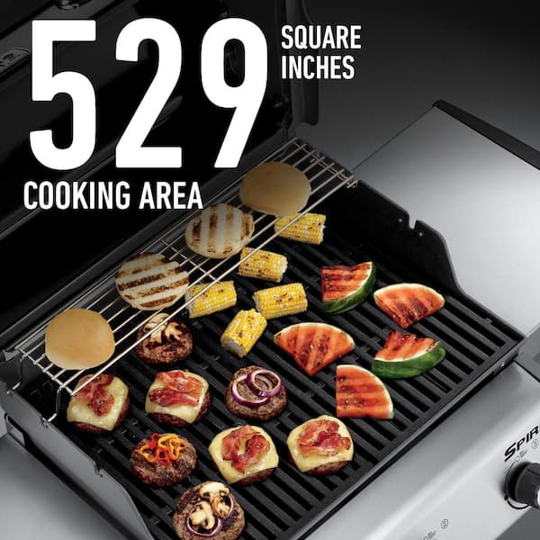Spirit E-330 3-Burner Propane Grill in Black with Built-In Thermometer