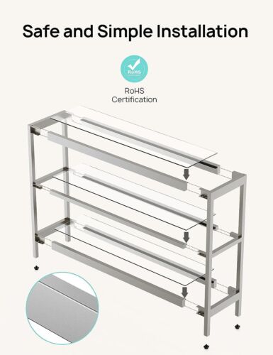 Evajoy Console Table, 35" Entryway Table with 3 Tiers, Open Sofa Table with Temp