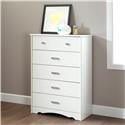 South Shore Tiara 5-Drawer Chest, White