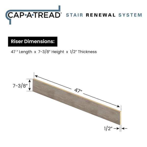 Paradise Jatoba 47 in. L x 12.15 in. W x 1.69 in. T Laminate Stair Tread and Reversible Riser Kit Adhesive