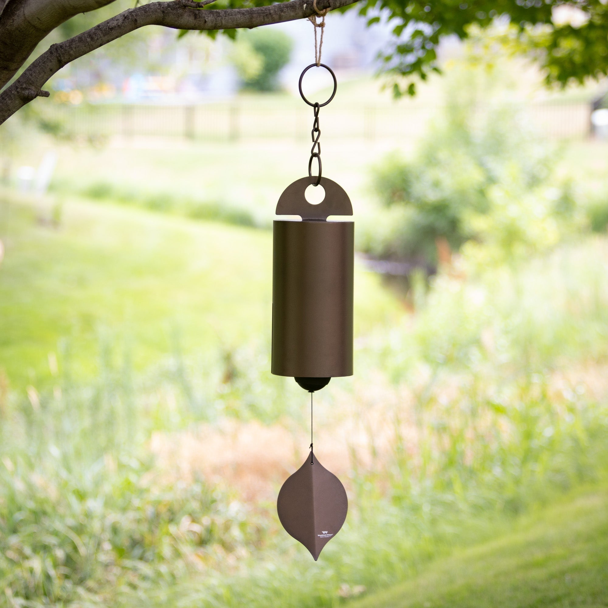 Woodstock Wind Chimes Signature Collection, Heroic Windbell, Large, 40'' Antique Copper Wind Bell HWLC