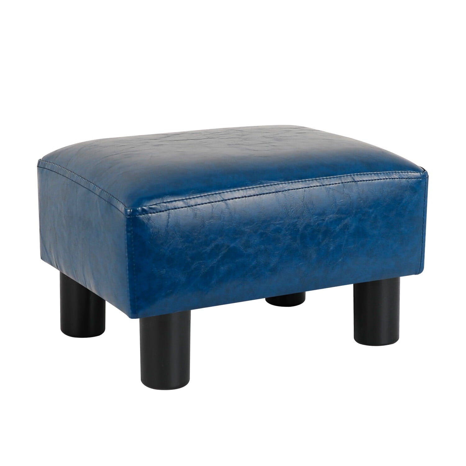 Modern Small Faux PU Leather Footstool Ottoman Footrest Stool Seat Chair Foot Stool,Brown-A