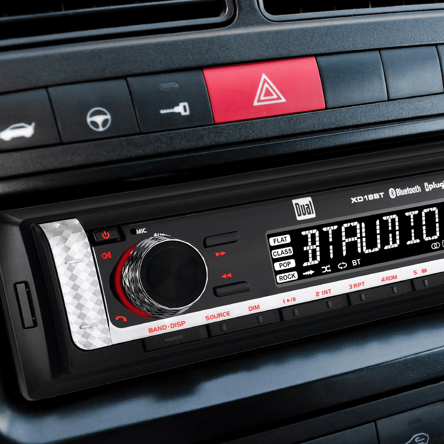 Dual Electronics XD18BT Single DIN Car Stereo Head Unit with Bluetooth, USB, AM/FM/MP3