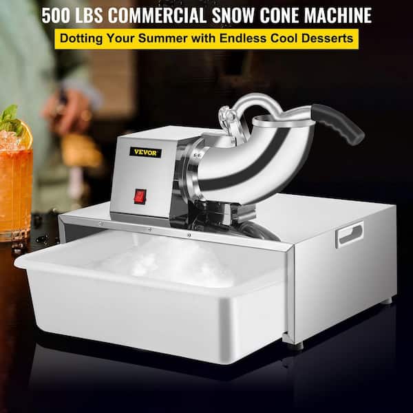 Commercial Ice Crusher Shaver 860 oz. Snow Cone Maker Shaved Ice Machine Stainless Steel Silver Snow Cone Machine