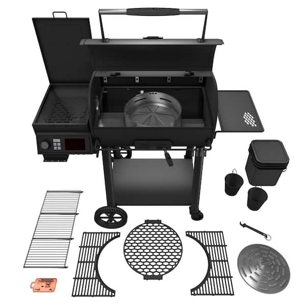 Rider 900 DLX Pellet Grill and Smoker in Black with 906 sq. in. Cooking Space